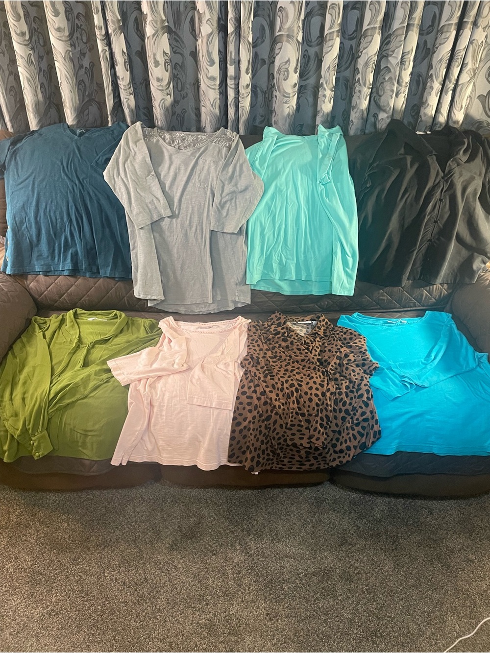 QVC Women’s Mixed Tops Assortment in Teal, Gray, Black, Green, Pink, Brown